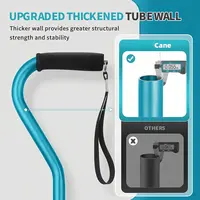 Adjustable Quad Cane Walking Stick for Seniors Adults Aluminum Walking Cane with 4-Pronged Base for Extra Balance & Stability 2