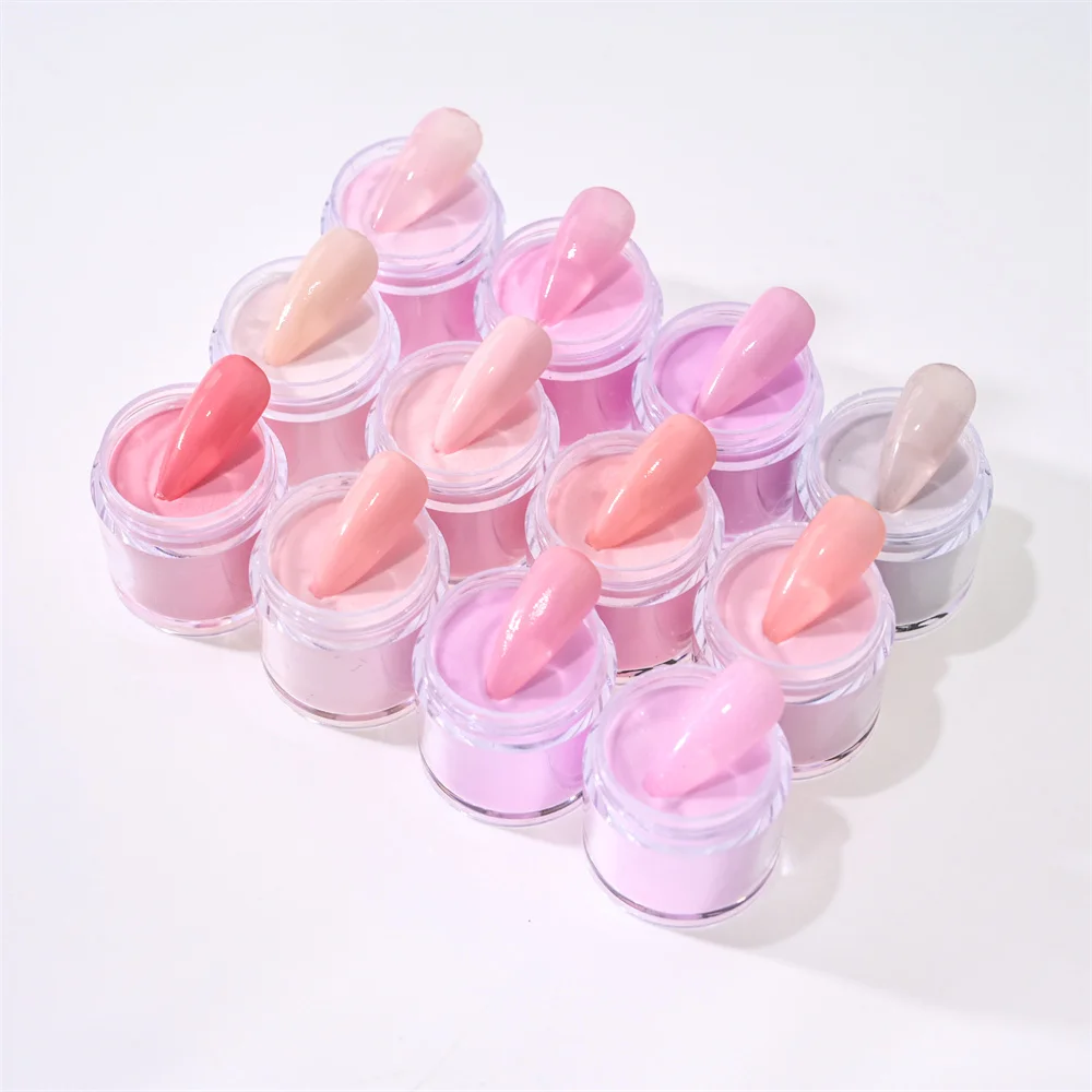10g Acrylic Powder For Nails Art Polymer Tips Pink Nude Crystal Dust Nails Professional Extension/Engraving Acrylic Powder