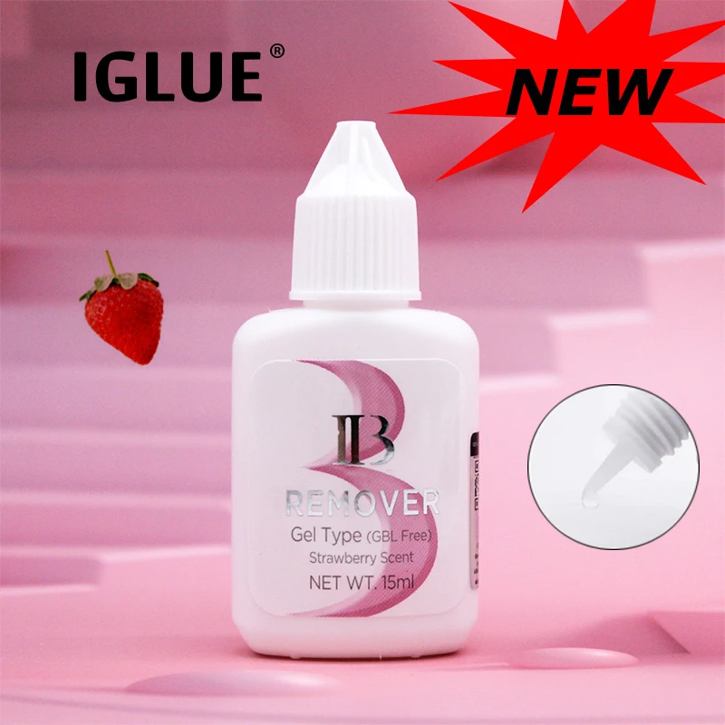 

IB GBL Free Gel Remover For False Eyelash Extension 15ml Clear Strawberry Scent Fast Cleaning Remover Professional Beauty Tools