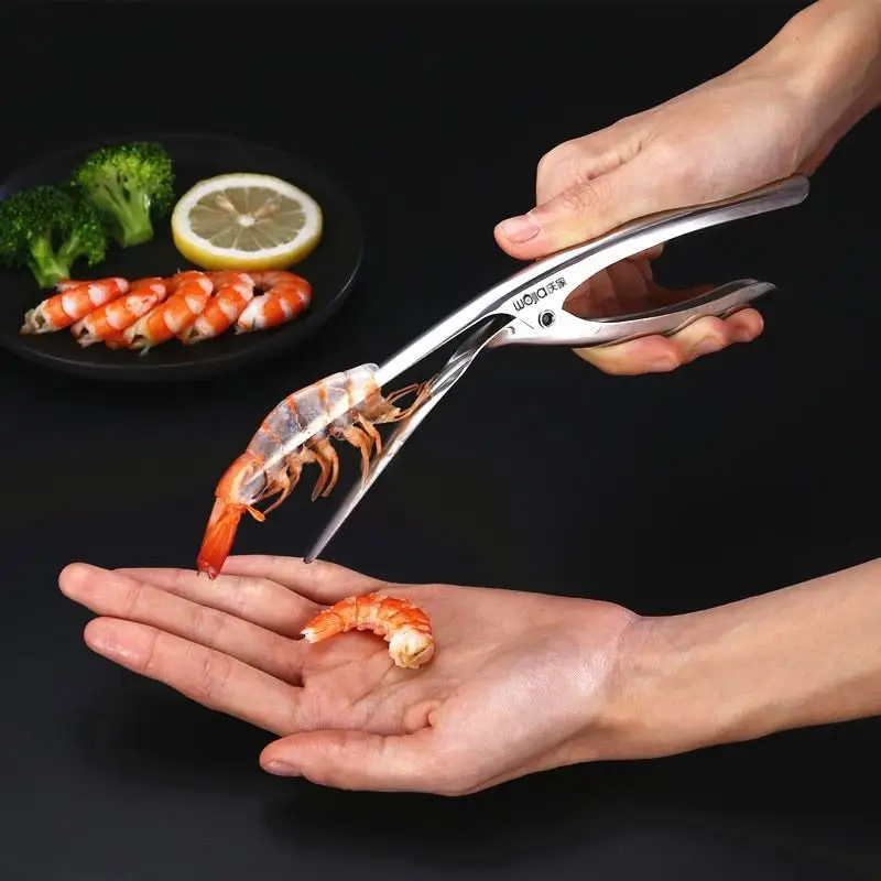 1Pc Portable Stainless Steel Creative Shrimp Peelers Deveiners Peel Shrimp Tool Kitchen Gadgets Seafood Tools