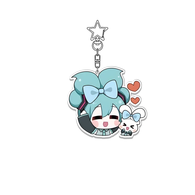 Hatsune Miku Kawaii Acrylic Keychain - Adorable Cartoon Bag Pendant Decoration Gift