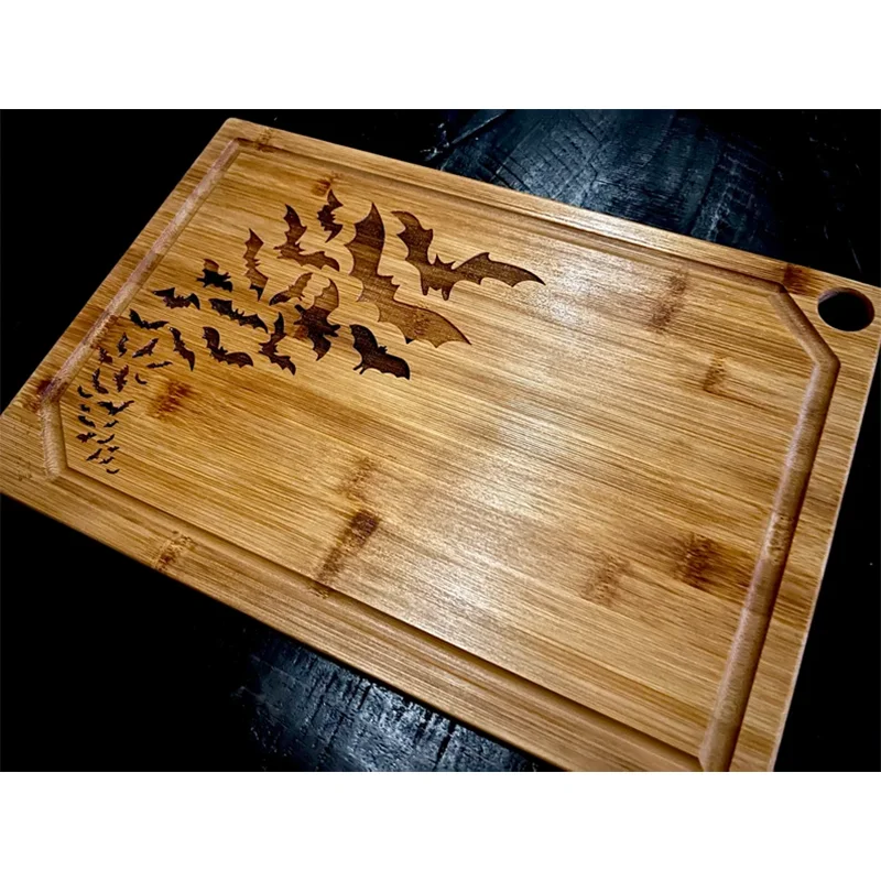 3 Pièces Planche à Charcuterie Halloween BOO - Plateaux Bois Bambou Pour Fromage Et Snacks