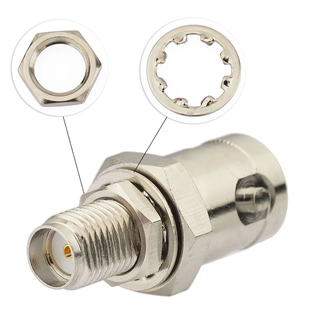 Nickel Plated RF Coaxial Adapter for Electronic Components