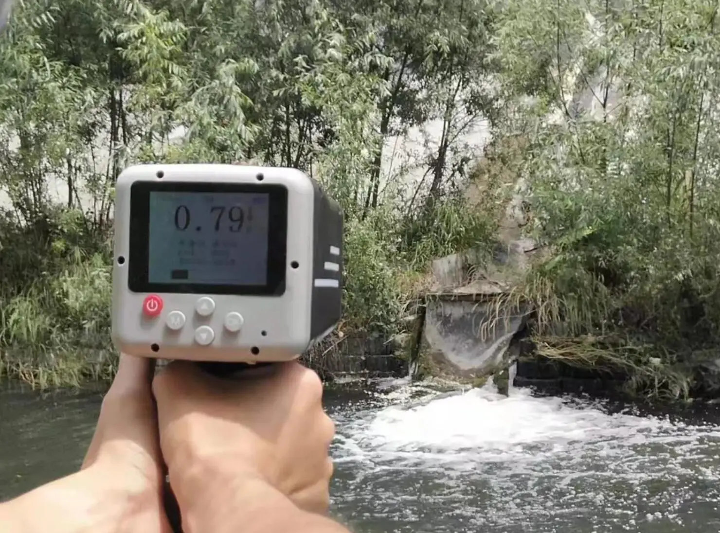 Handheld Portable Open Channel Radar River Water Flow Rate Sensor SURFACE VELOCI