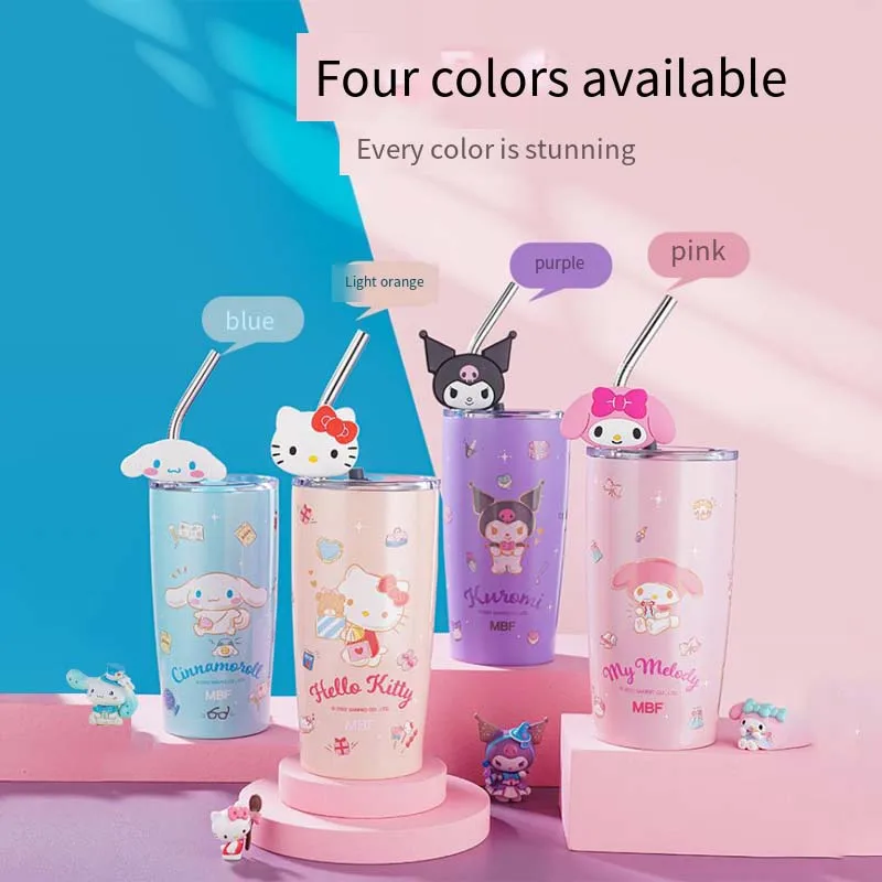 

Kawaii High-Value Double Drink Thermoss Kittys Kuromi Cinnamoroll Anime Large Capacity Hot Cold Insulated Cup Cute Girl Gift