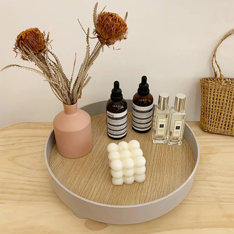 INSNordicStorageTrayRoundArtDecorativeTraysHomeDecorations