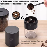 Moulin à café électrique avec noyau de broyage en céramique d'épaisseur réglable, moulin à grains de café à batterie longue durée Rechargeable 4