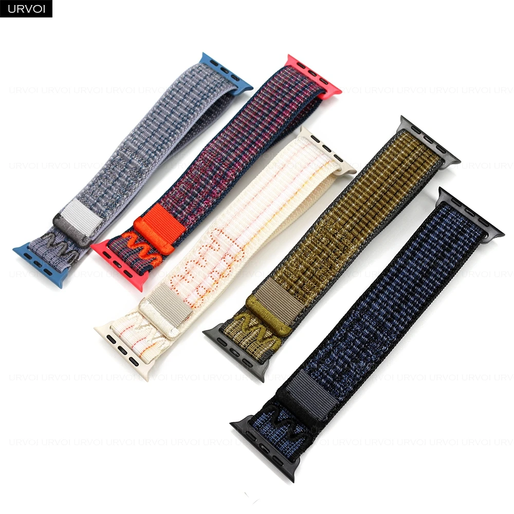 URVOI N Sport loop for Apple Watch Series 11 10 9 8 7 6 SE Nylon Loop Woven pull tab band for iWatch lightweight strap 42mm 46mm