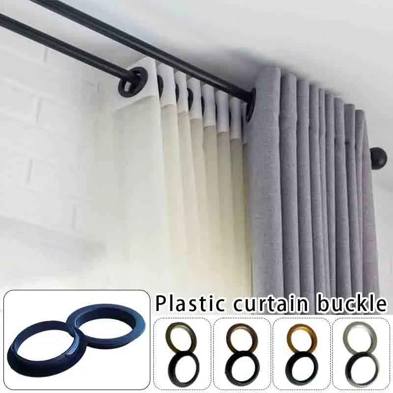 

30pairs 42mm Eyelet Curtain Grommet Ring Home Curtain Accessories DIY Manual Installation Roman Rod Blind Curtain Plastic Ring