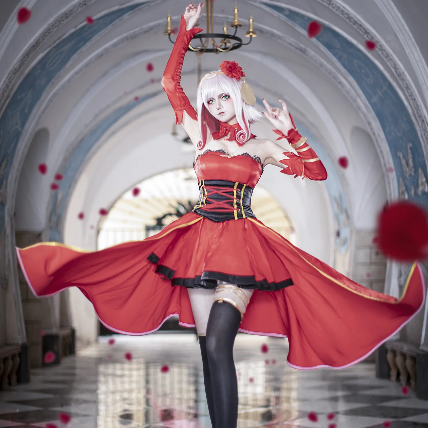 Cos Takt Op.Destiny Fate Red Cerimoniale Dress Cosplay Anime Game Costume Set Completo Personalizzato