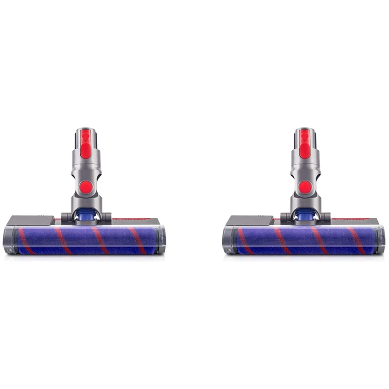 

2X Soft Roller Brush Head For Dyson V7 V8 V10 V11 V15 Cordless Stick Vacuum Cleaners Parts Hardwood Floor Attachment