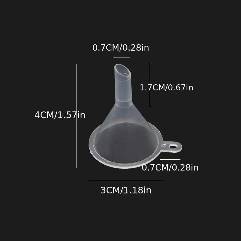 2개/세트 투명 미니 플라스틱 깔때기 재사용 가능 경량 다용도 실험실 액체 오일 디퓨저 병 충전용