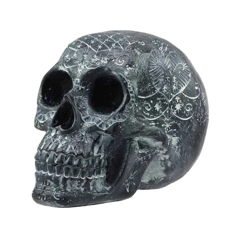 13cm Creativity Personality for Black Horror Skull Decal Motorcycle Windows Scratch-Proof RV Car Stickers Bumper Decoration