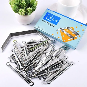 45 pz/scatola clip di rilegatura in metallo raccoglitore a fogli mobili striscia cartella di file per 8 cm doppio foro raccoglitore dati perforatore ufficio casa strumento