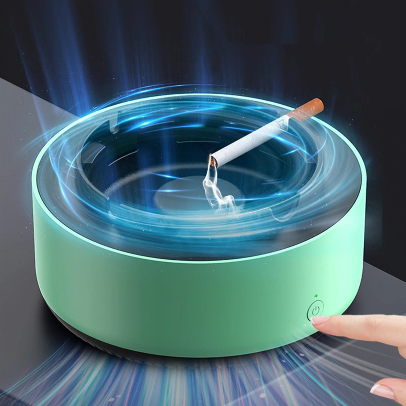 Smart Ashtray Air Purifier,Remove Secondhand Smoke and Tobacco Odor Instantly,Batteries Not Included, Ring Aromatherapy Tablets 2