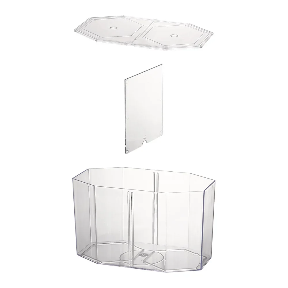 Transparent Acrylic Betta Fish Tank Double-grid Rhombus Guppy Aquarium Hatching and Breeding Isolation Box
