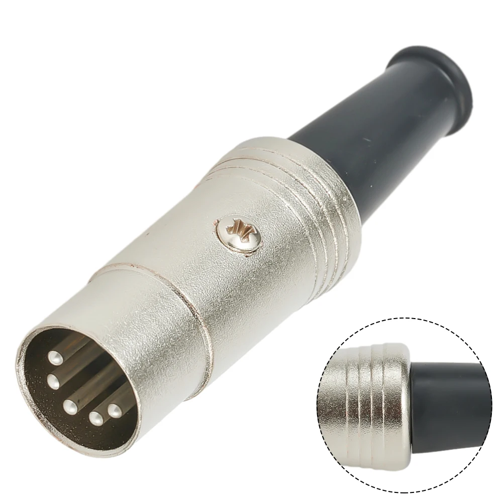 

With Flexible Strain Relief Durable High Quality Audio Adapter Inline Connector Plug 1 Pcs 60x16mm Dia DIN Plug Male