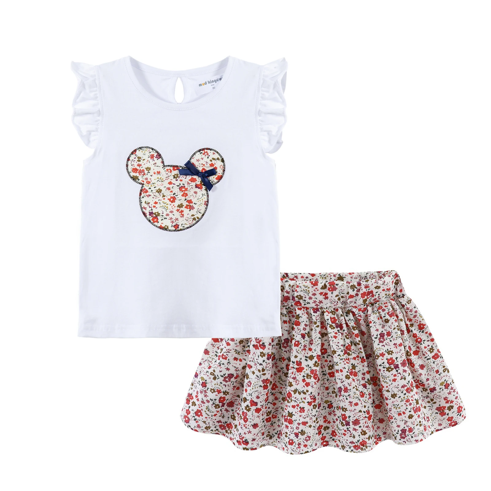 Cute Girls Clothes Sets Floral 2Pcs Cartoon Kids Ruffle Sleeve Tank Top and Skirt Outfits for Girl Clothing Adorable kids clothing set,girls clothing set