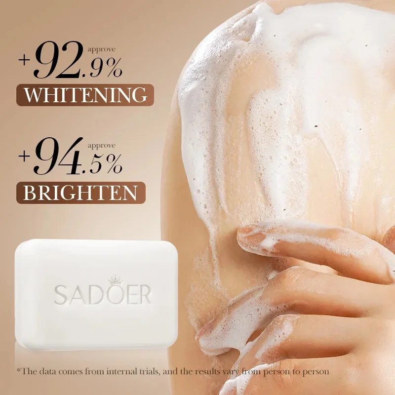 SADOER Niacinamide Arbutin Facial Soap Moisturizing Brightening Deep Cleansing Body Face Wash Foam Facial Cleanser Handmade Soap 4