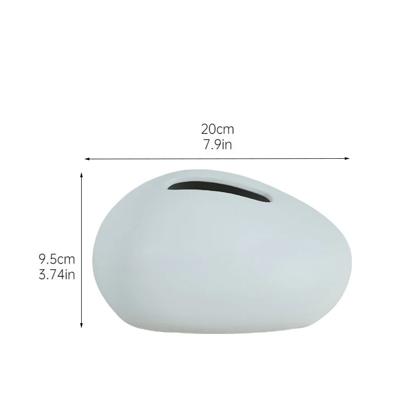 Gold Ceramic Tissue Box Pebble Ellipsoid Desktop Storage Container Toilet Paper Holder Napkin Holder Kitchen Organizer 5
