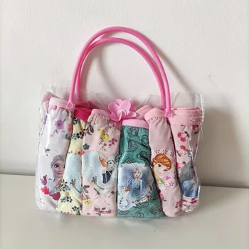 Borsa intima a triangolo in puro cotone da ragazza con stampa di cartoni animati Disney di sei comodi e traspiranti 1