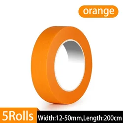 Vibrant Orange Washi Tape for Creative Crafts & Decor (Orange - 5Pcs)