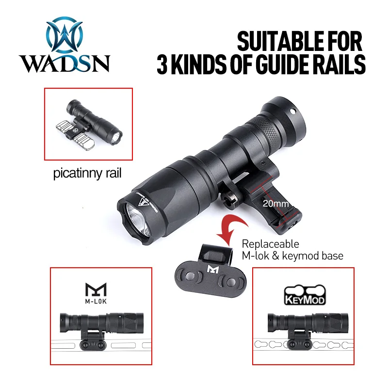 WADSN Tactical M640 M340 Flashlight Offset Mount Mlok Keymod Base - Foto 4