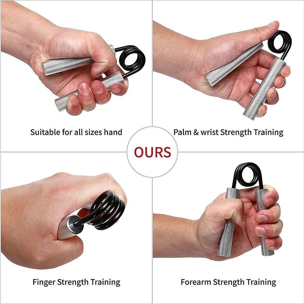 Metal Hand Grip Set, 100LB-350LB 6 Pack No Slip Heavy-Duty Grip Strengthener with Gift Box, Great Wrist & Forearm Hand Exerciser