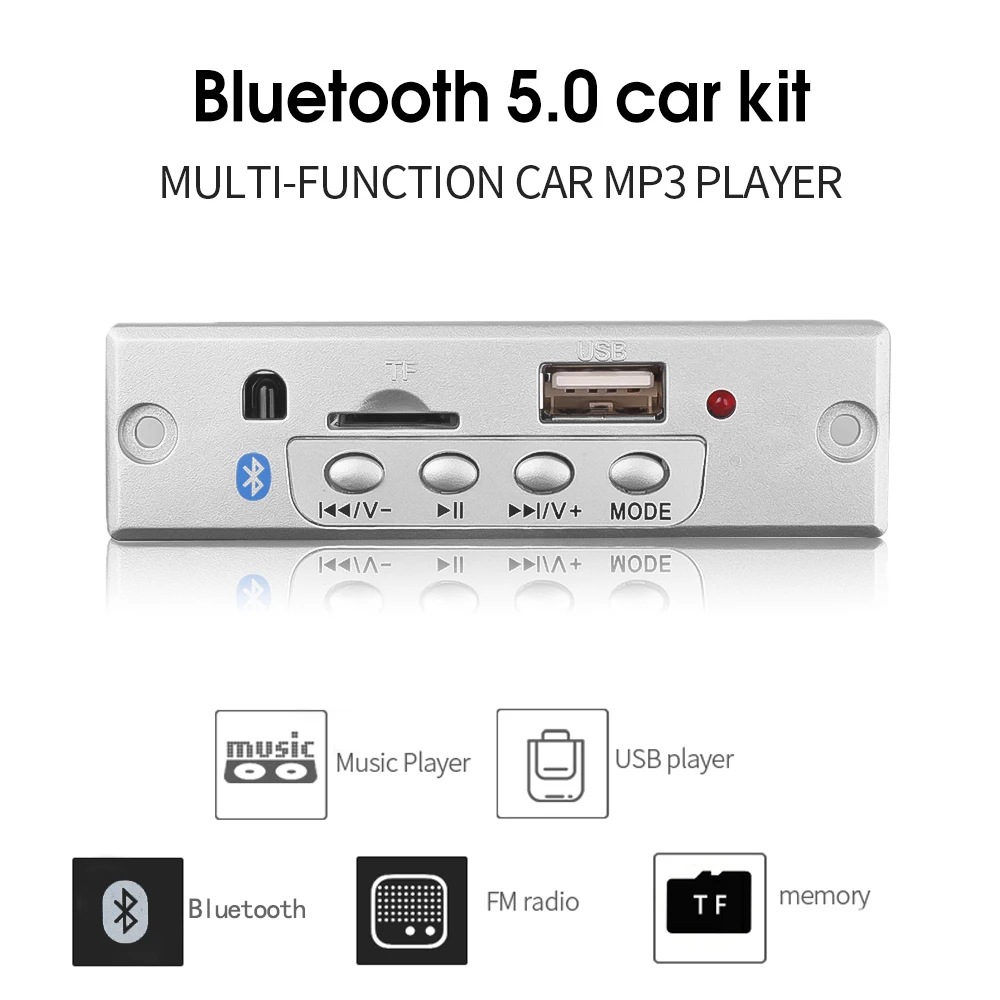 Bluetooth 5.0 Decoder Board MP3 Player Car Audio Support USB TF FM Radio Module for Car DC 5V 12V Support MP3 WMA WAV FLAC APE audio mp3 player bluetooth mp3 decoder audio decoder board