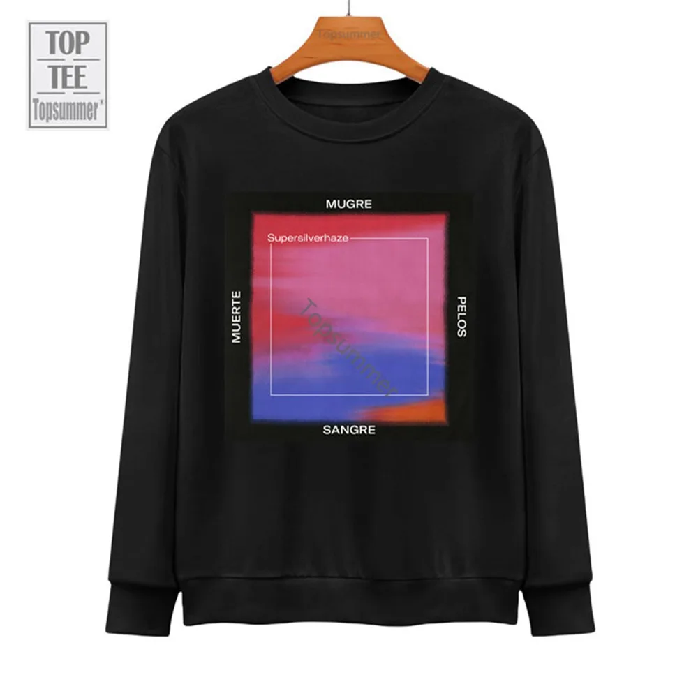 

Mugre, Pelos, Sangre, Muerte Album Hoodies Supersilverhaze Tour Hoodie Couples Stylish Streetwear Black Sweatshirts