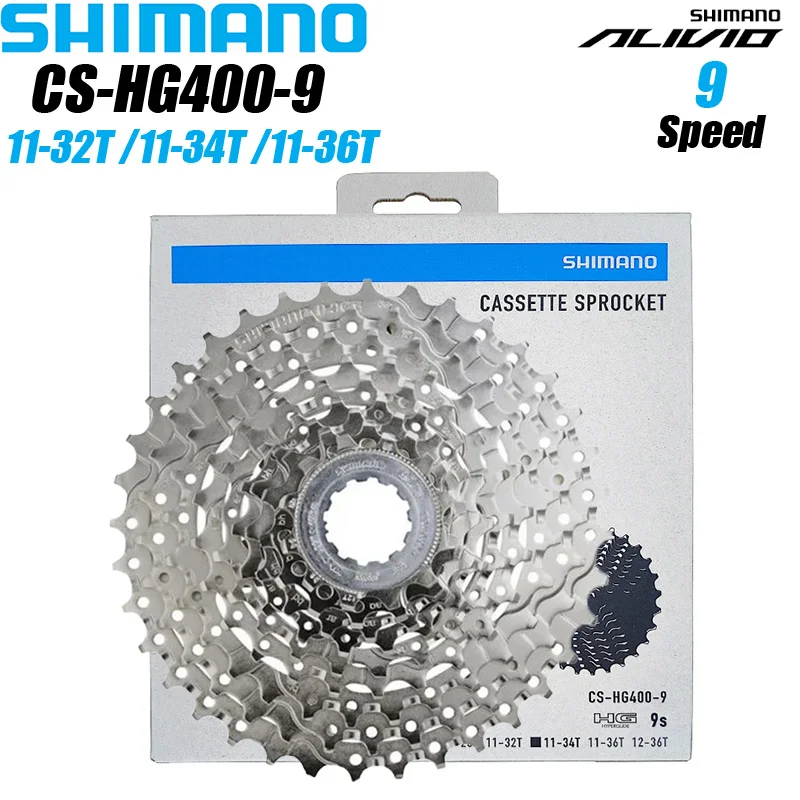 Bicycle Cassette Shimano ALIVIO CS-HG400-9 Speed MTB Cassette Sprocket 11-32T 11-34T 11-36T Mountain Bicycle Freewheel