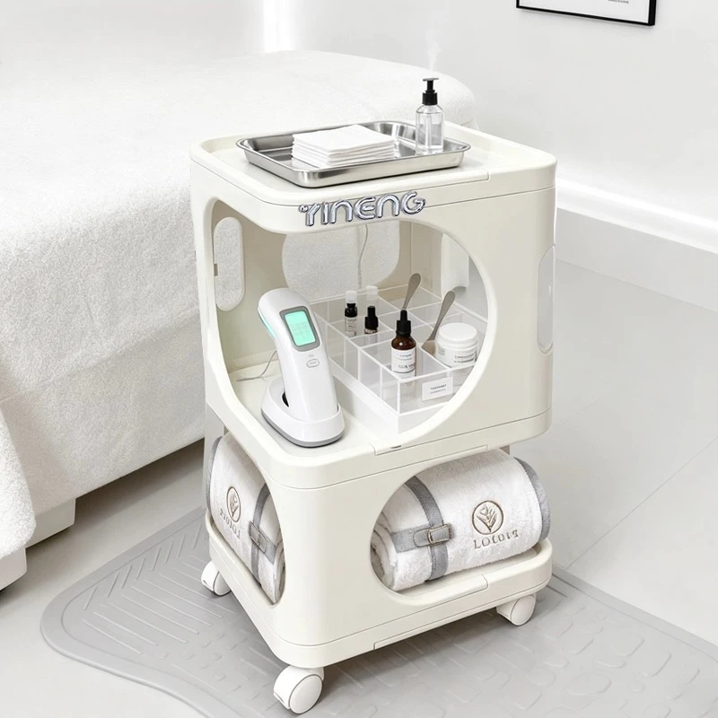  Carrello per salone INS e carrello per attrezzi per unghie portatile multi-livello per trucco per clinica spa di bellezza, supporto per rotelle estetico professionale - immagine 2