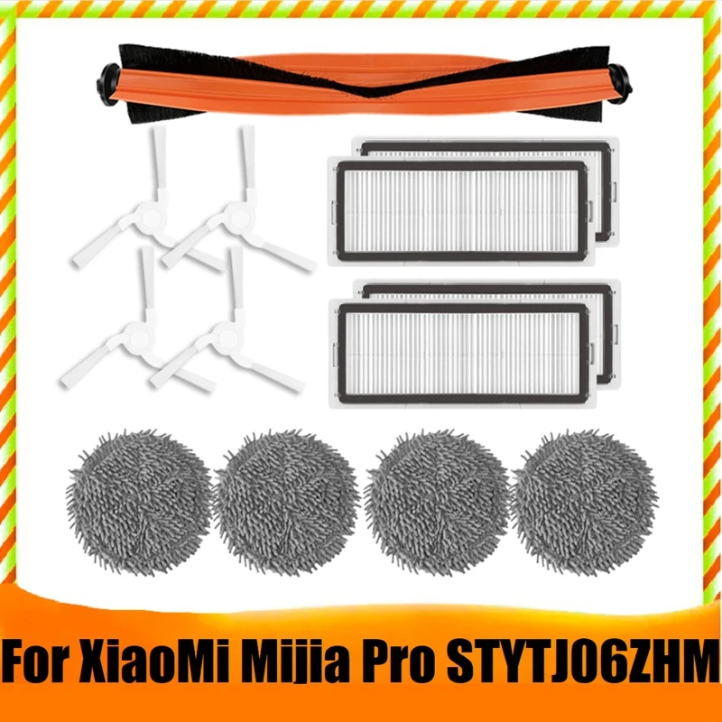 

13Pcs Replacement Parts For Xiaomi Mijia Pro STYTJ06ZHM Self-Cleaning Robot Vacuum Cleaner Main Side Brush Mop Filter