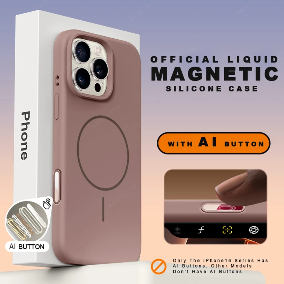 Premium Silicone Magnetic Phone Case with Wireless Charging Compatibility