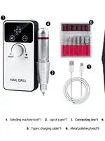 45000RPM Rechargeable Nail Drill Machine For Acrylic Gel Professional Cordless Nail File With LCD Display Nail Accessories Set 1