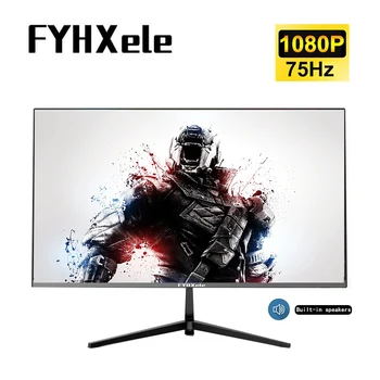 24 인치 모니터 PC, 75Hz VGA 데스크탑 LCD 디스플레이 FHD VA 패널, 5ms 게이머 디스플레이 (스피커 포함), HDMI 호환 지원, 무료 동기화