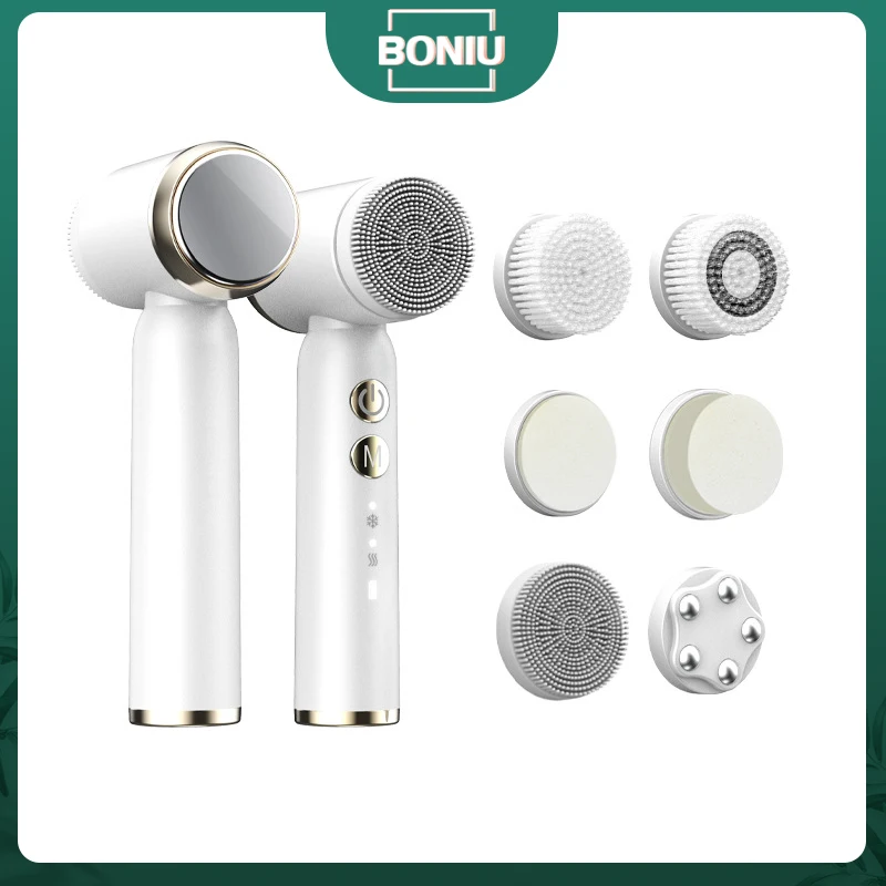 

6 in 1 Electric Silicone Facial Cleanser Wash Face Machine Deep Electric Face Cleaner Pore Skin Care Face Massage