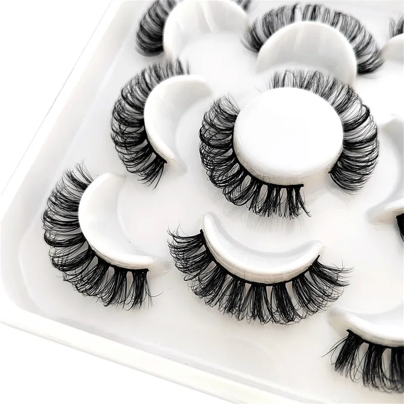 GROINNEYA Lashes DD Curl 10-23mm Russian Lashes 3D Mink Eyelashes Reusable Fluffy Russian Strip Lashes eyelashes extensions