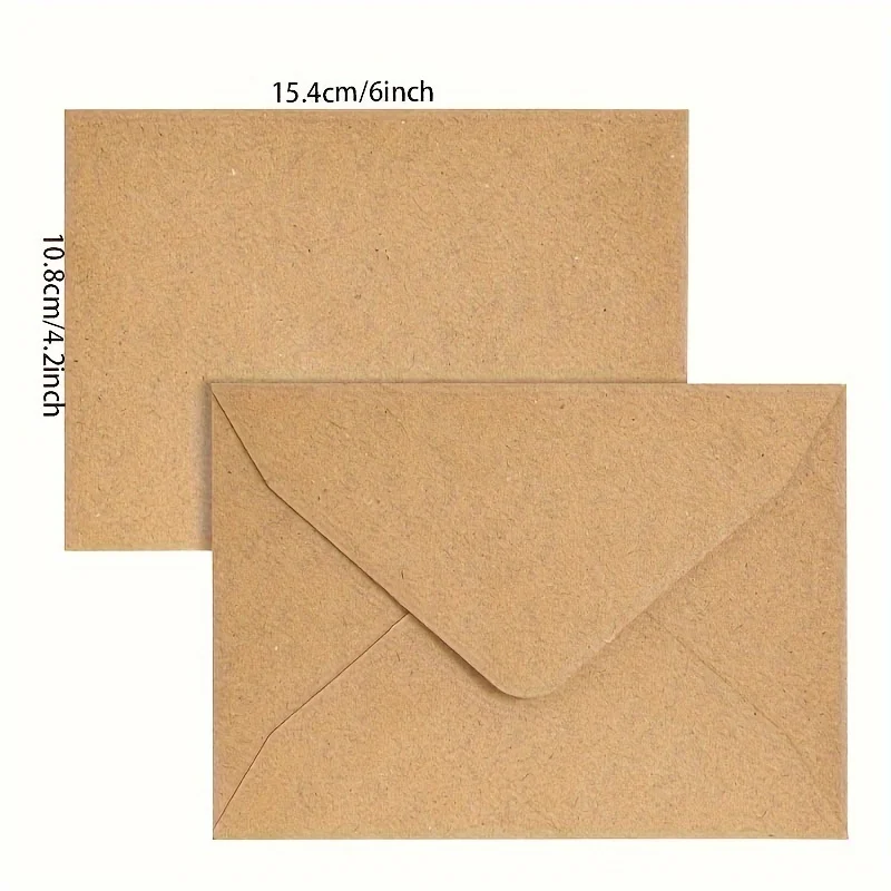 Kraft Paper Envelopes 20/50pcs For DIY Greeting Cards Wedding Invitations & Birthday Notes