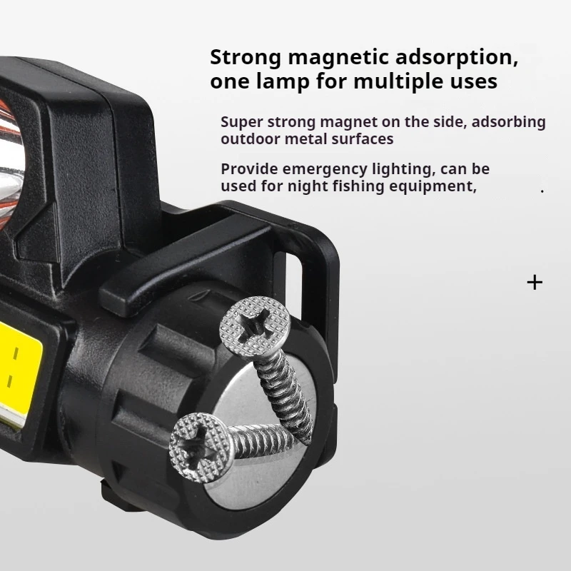 Rechargeable Fishing LED Headlamp Outdoor Fishing Camping Headlight XPE COB Work Strong Magnetic Powerful Super Bright