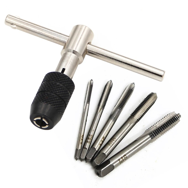 T-type 3mm To 6mm Hand Tap Wrench Thread Tapping Tool Set Hand Wrench Thread Tapping M6 To M8 Tool Set