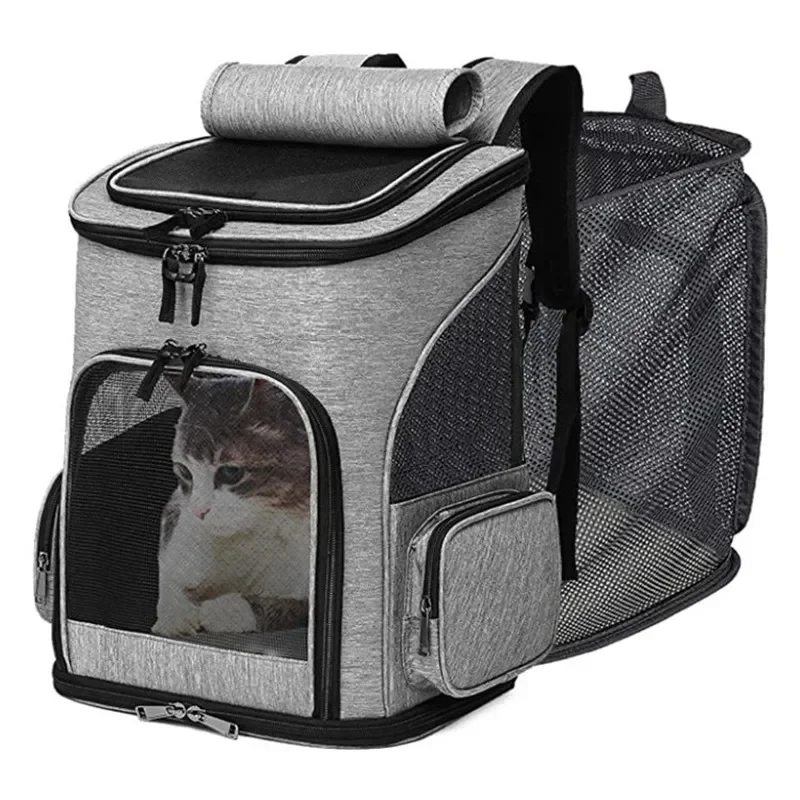 Pet Supplies Puppy Backpack Expandable Pet Bag Large Capacity Breathable Portable Cat Backpack Foldable Dog Bag