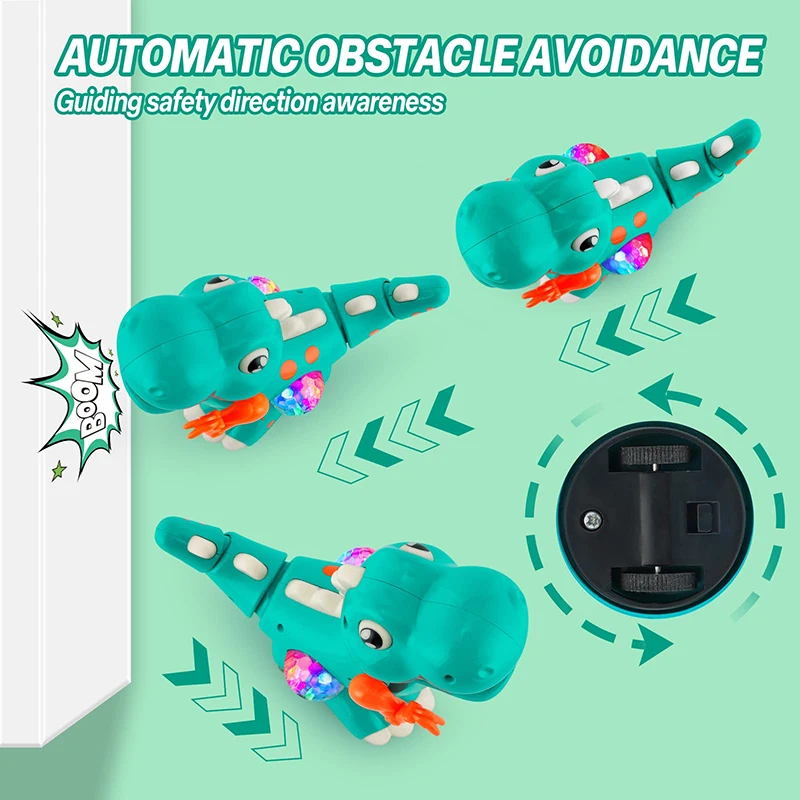 Dinosaur Toys Baby Toys Light Up Musical CrawlingTummy Time Montessori Sensory Interactive Electric Toys For Kids Birthday Gifts 5