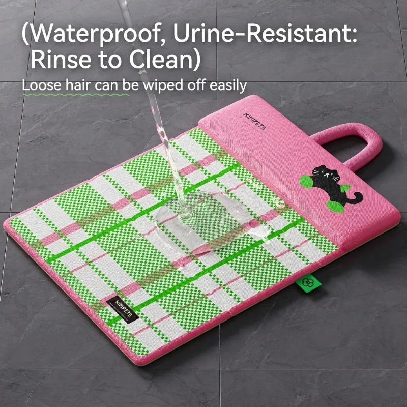 Portable Pet Cooling Mat With Pillow Foldable Dog Ice Bed Waterproof Summer Cooling Pad Double-Sided Travel Mat For Large Dogs_voghion.com