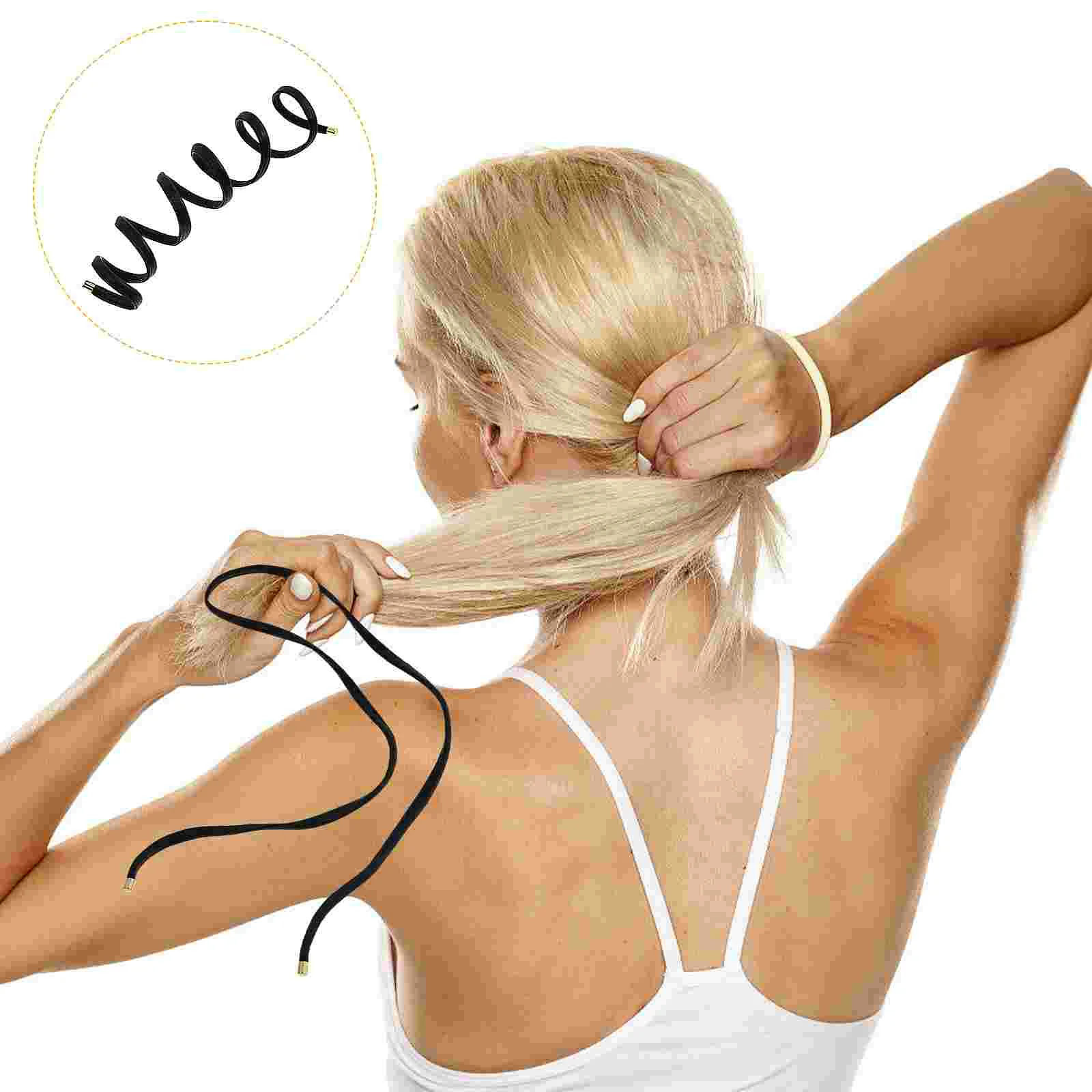 

Hair Fixing Headband Rope Wire Ties Women Accessories PU Creative Ponytail Holders for Women's