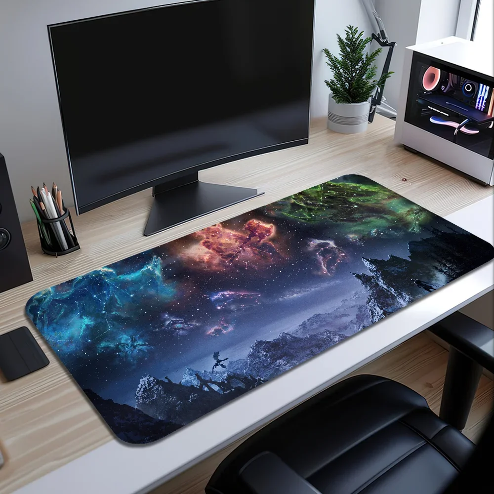 Game The E-Elder Scrolls V For PC Large MousePads Desk Gaming Mouse Pad Stitched Edges Non-Slip Rubber Base Extended mousemats 2