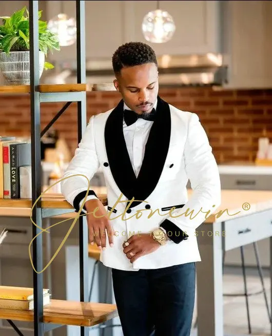 

Костюмы для мужчин 2022 индивидуальный заказ жениха 2 штуки Свадьба/Выпускной/вечеривечерние блейзер (пиджак + брюки) Модный смокинг для жениха свадебный костюм