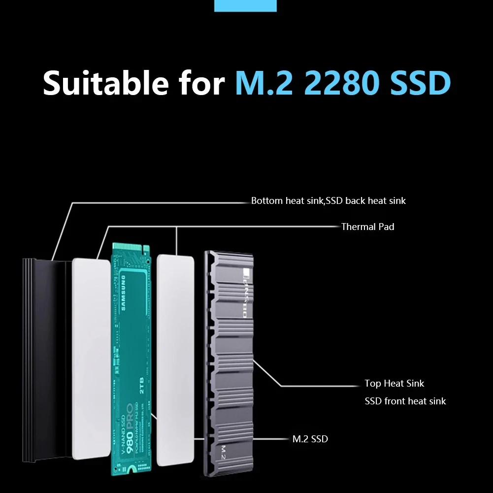 Jonsbo M.2-5 NVME SSD ˷̴ ָ  2280    ϵ ũ