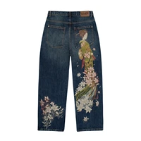 Y2K Vintage Art Jeans unisexe rétro en détresse jambe large Denim pantalon Streetwear décontracté mode pantalon 3