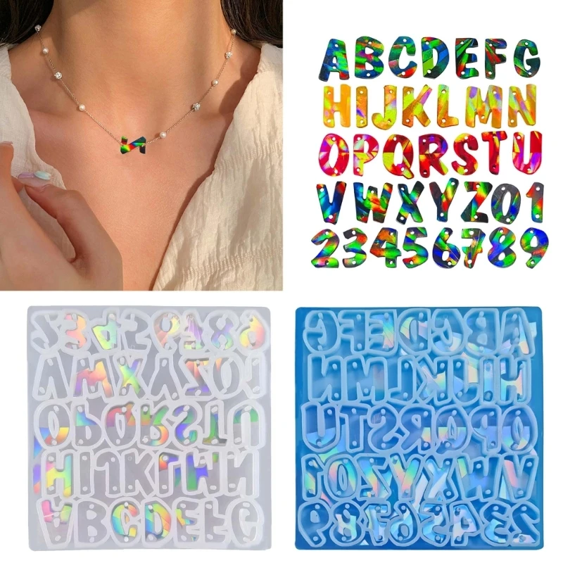 

Light and Ornaments Resin Earrings Silicone Mold Small Letter Decorative Pendant Mold for DIY Crafts